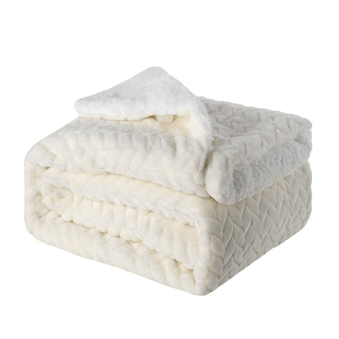 Plushridge Double-Layer Sherpa Fleece Throw Blanket