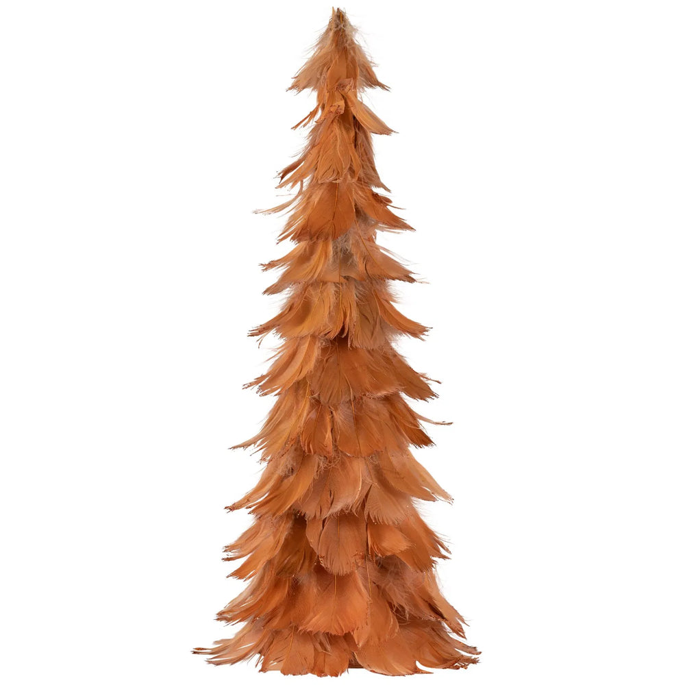 Rust orange feather cone Christmas tree