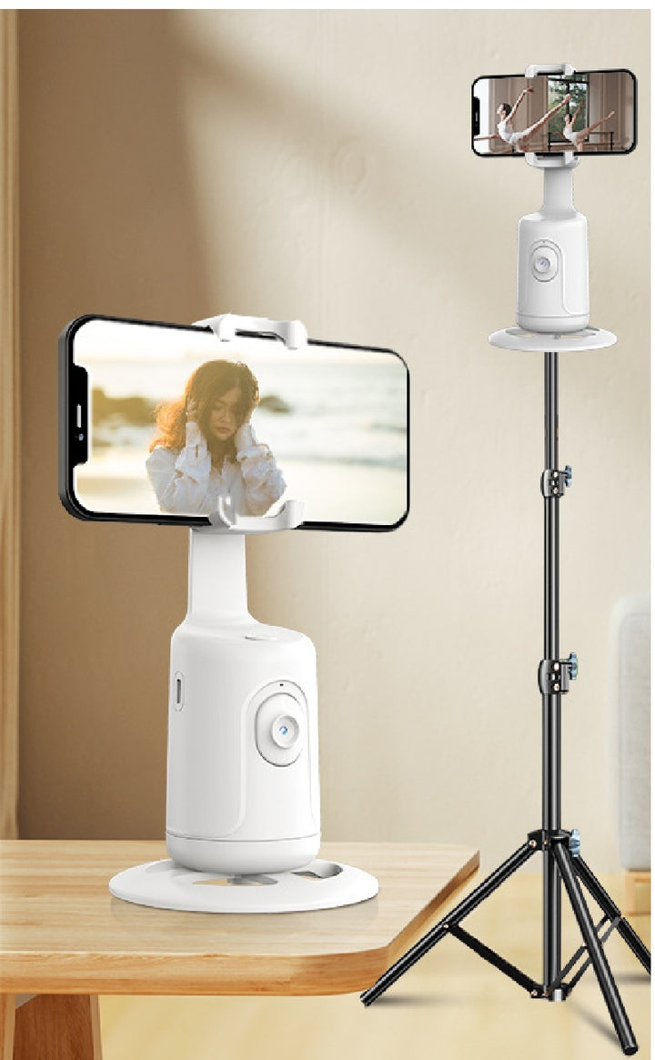 Face-tracking phone holder on desk