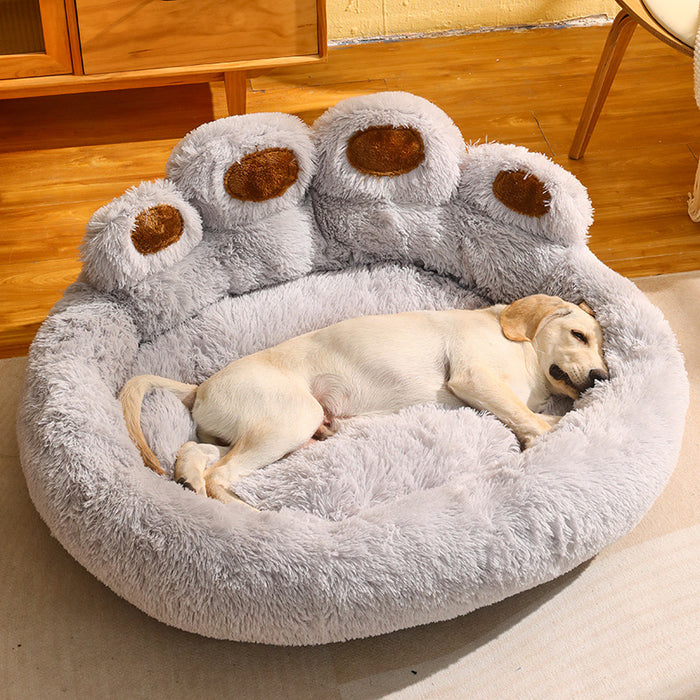 Plushridge Fluffy Paw Dog Bed – Warm Plush Basket for All Sizes