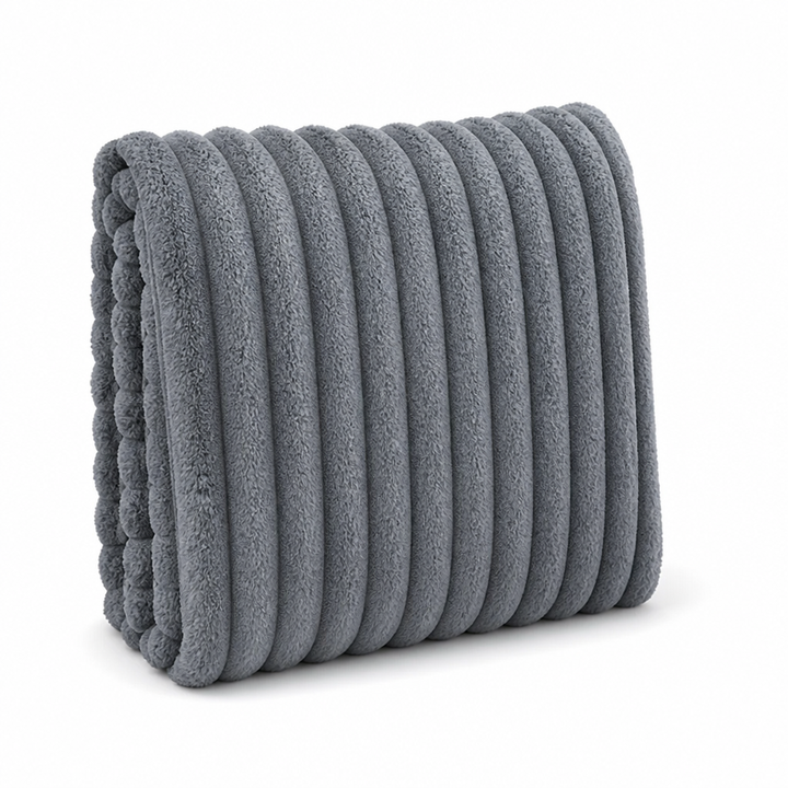 Weiche gerippte Fleece-Wohndecke (maschinenwaschbar)