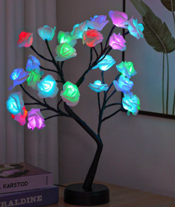 Plushridge Rose Tree Lamp with Bendable Branches, USB LED Flower Light