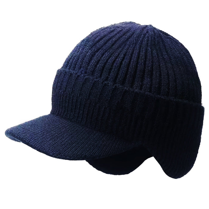 Plushridge Men's Peaked Knit Beanie with Ear Flaps