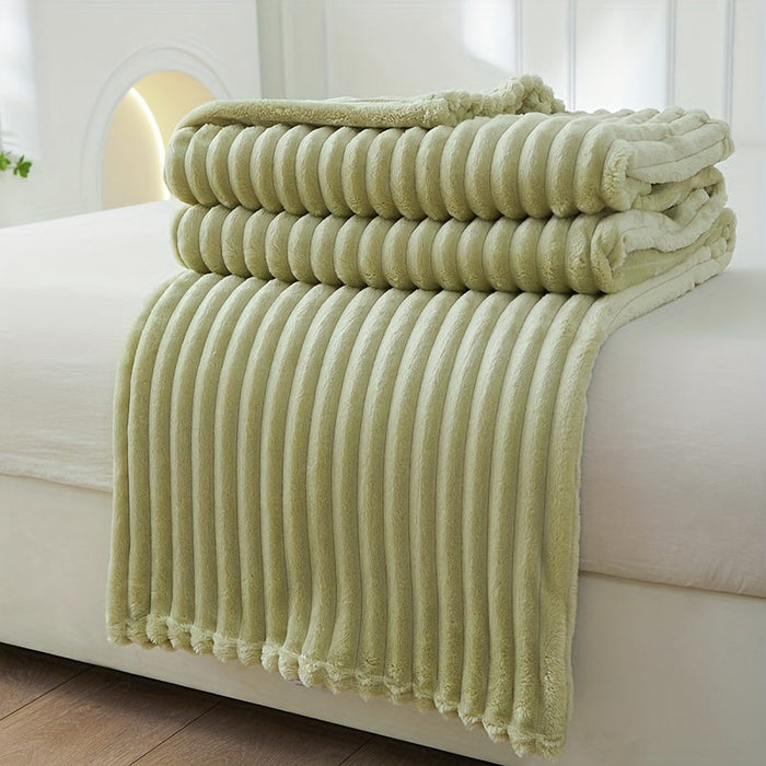 Plushridge™ Ribbed Plush Blanket with a Soft, Cozy Texture