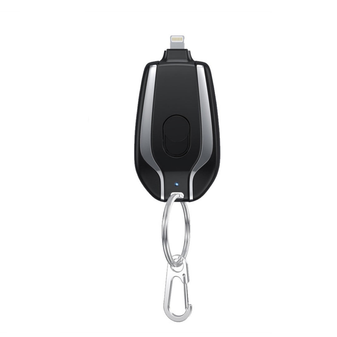 Mini keychain power bank on keyring