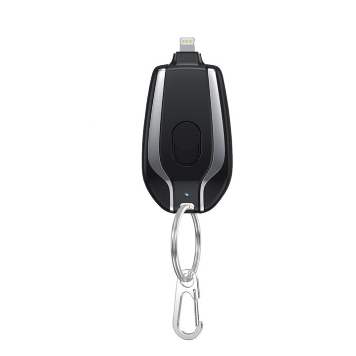 Mini keychain power bank on keyring