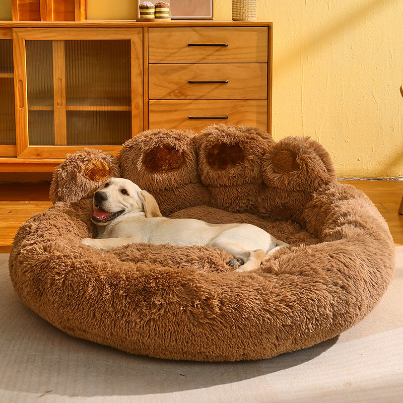 Fluffy Round Dog Bed for Winter, 50 to 110cm