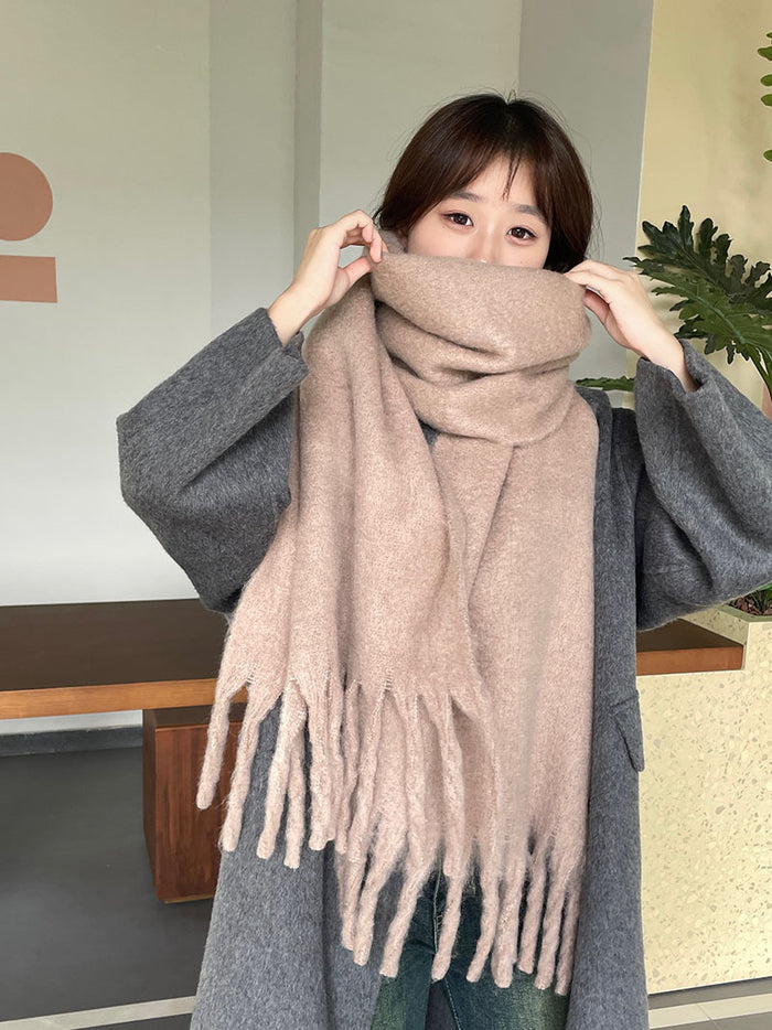 Plushridge Chunky Fluffy Oversized Scarf with Long Tassels
