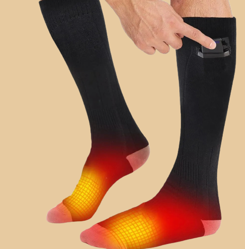 Rechargeable Heated Socks, 2 Pairs with 3 Heat Settings – Plushridge