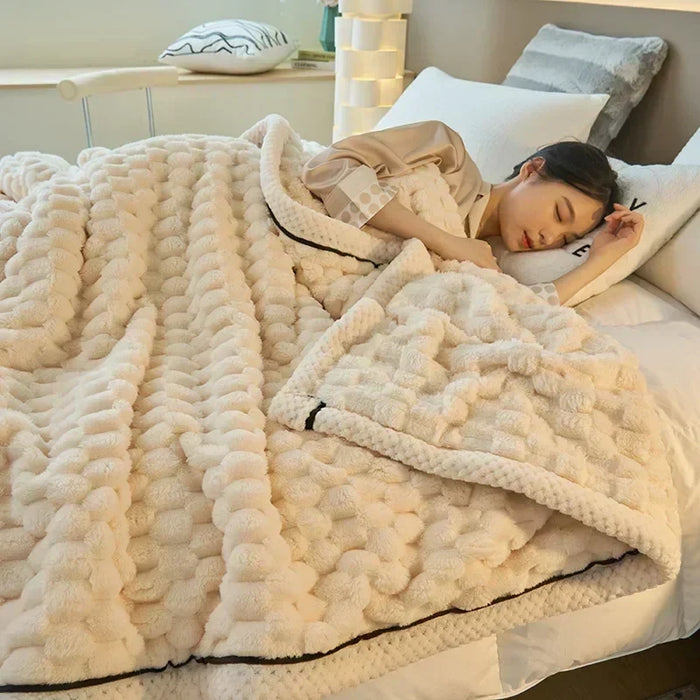 Plushridge™ Thick Coral Fleece Blanket, Velvety Soft for Bed and Couch
