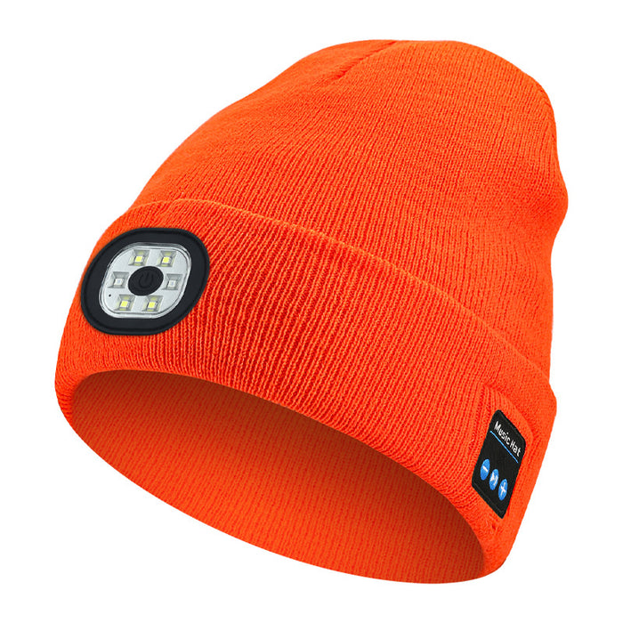 Plushridge LED Headlamp Beanie with Bluetooth Music