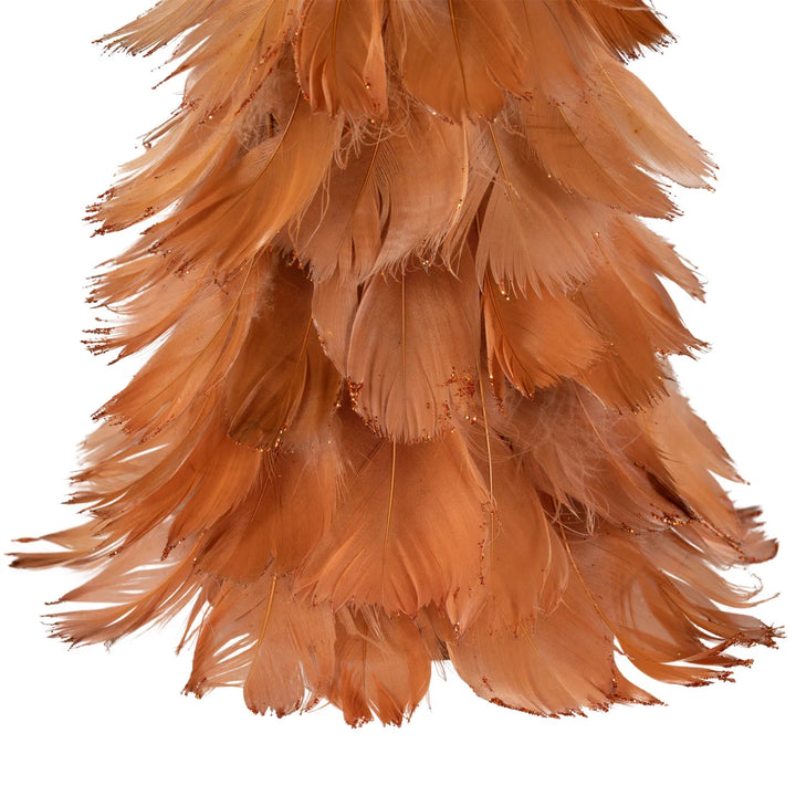 Rust orange feather cone Christmas tree