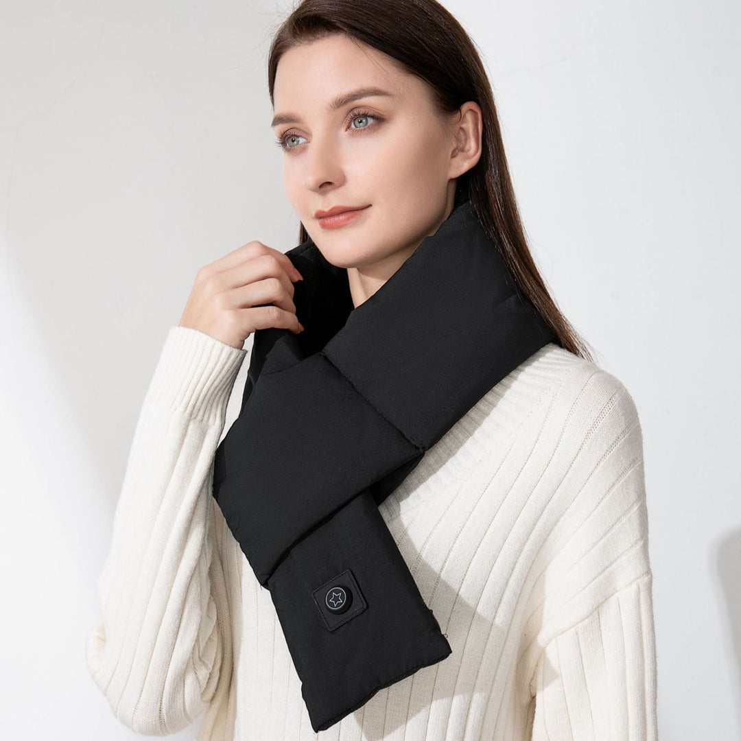 Plushridge™ Cotton Heated Scarf with 3 Heat Levels and 7-Hour Battery