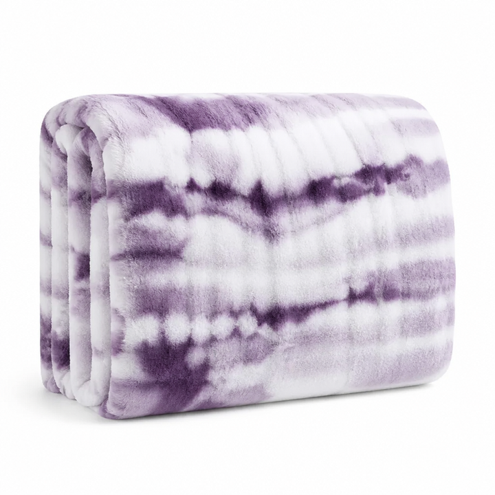 Swirl Tie-Dye Faux Fur Throw Blanket – Soft &amp; Breathable