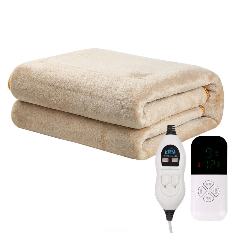 Flannel heated mattress pad on a bed