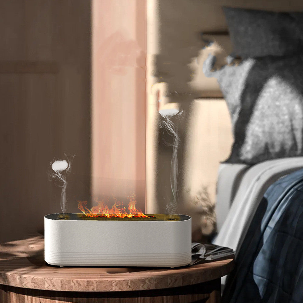 Ultrasonic Flame Humidifier with Jellyfish Spray and 7 Colors