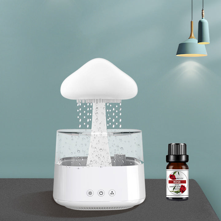 2-in-1 Rain Cloud Desk Humidifier with Mushroom Night Light
