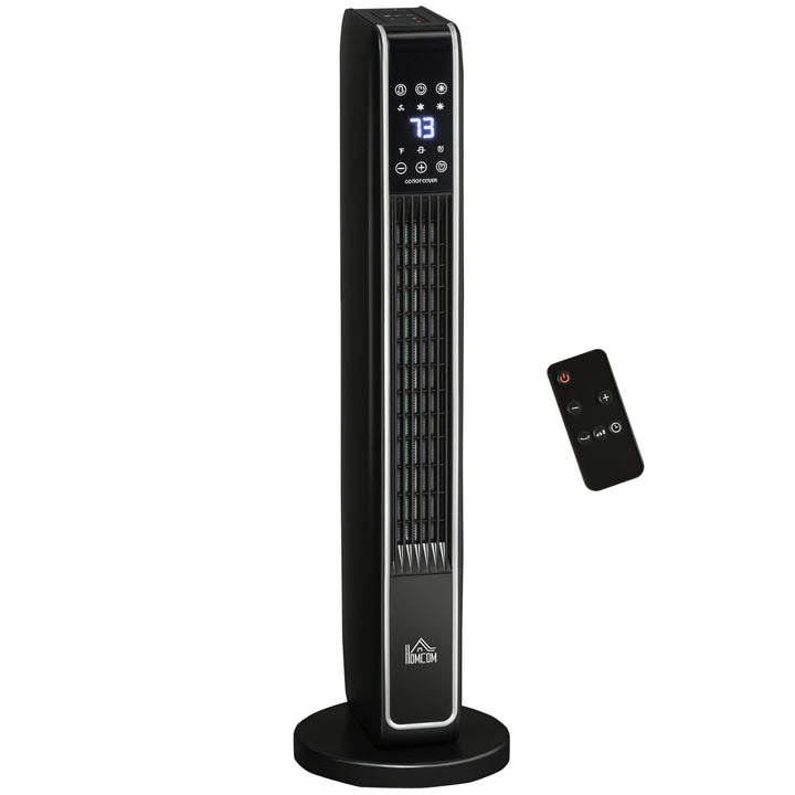 Black oscillating ceramic tower heater