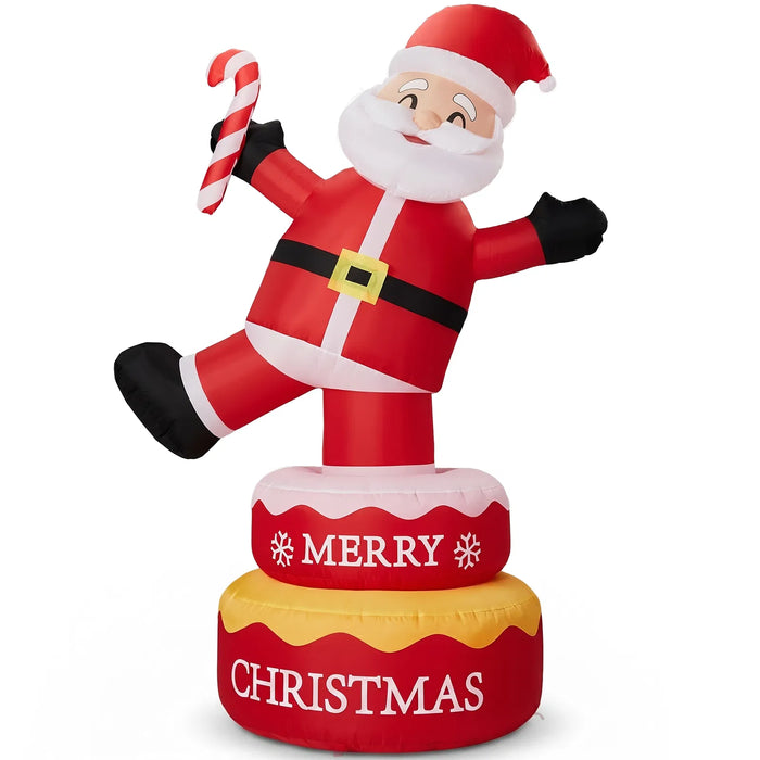 Plushridge 6 ft Rotating Inflatable Santa with LED Lights