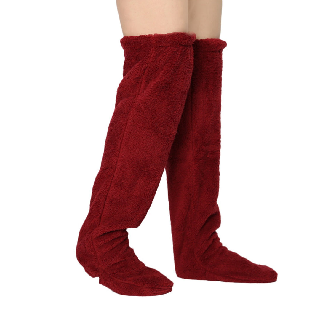 Fluffy over-the-knee plush leg socks