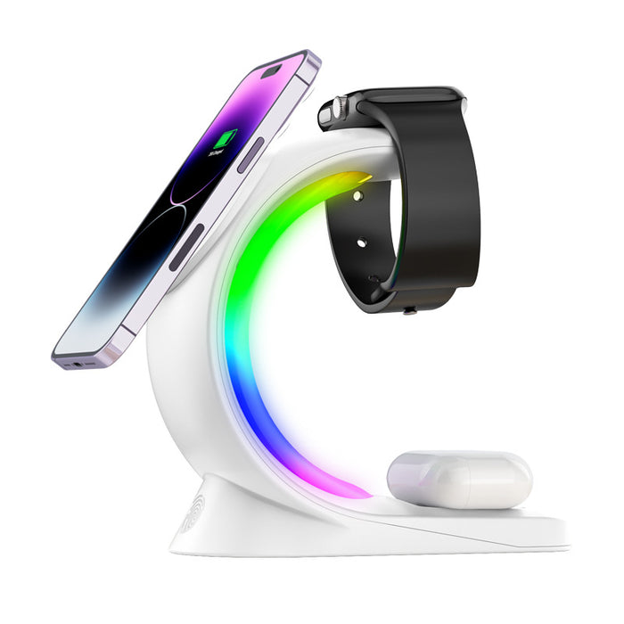 Plushridge Magnetic Wireless Charging Station with RGB Mood Light