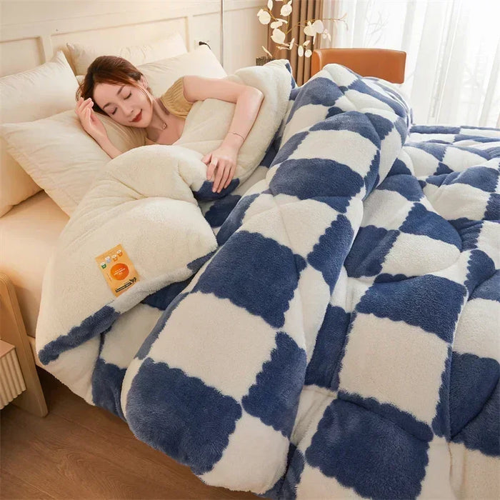 Plushridge™ Quilted Plaid Weighted Blanket for Warm Winter Nights