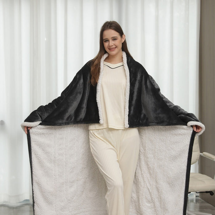 Plushridge Wearable Heated Blanket with Sleeves and Foot Pocket