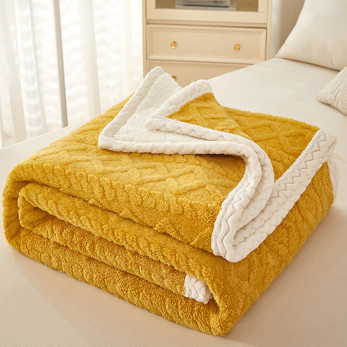 Plushridge Double Layer Coral Fleece Blanket with Sherpa Reverse