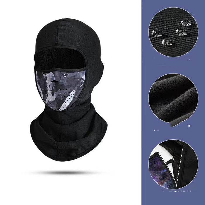 Plushridge Windproof ski face mask and neck cover with adjustable cord