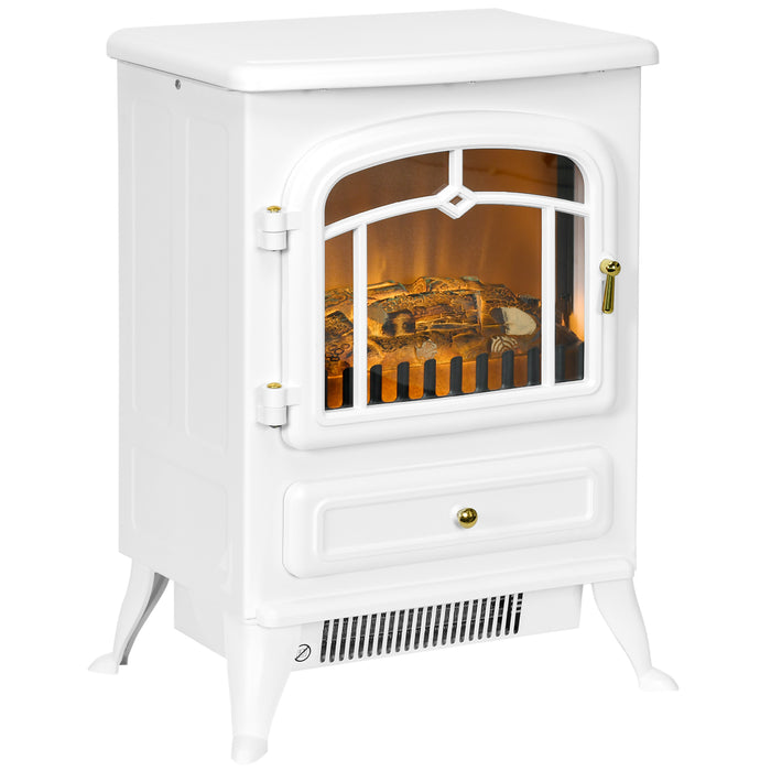 Plushridge Electric Log Stove Heater 1850W with Glass Door