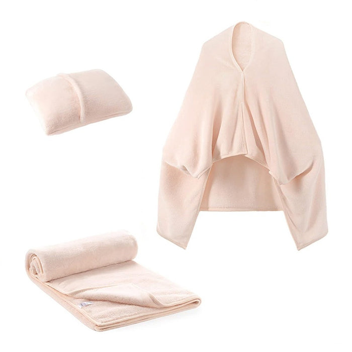 Plushridge 3-in-1 Fleece Blanket That Turns Into a Shawl or Pillow