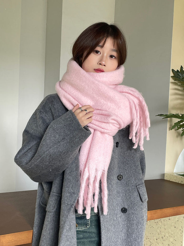 Plushridge Chunky Fluffy Oversized Scarf with Long Tassels