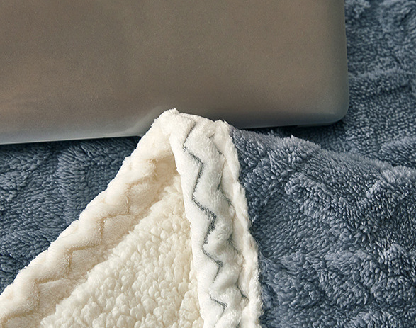 Thick coral fleece sherpa blanket folded