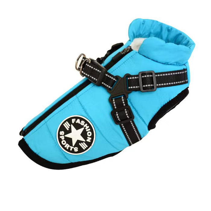 Plushridge Waterproof Padded Dog Coat with Built-In Harness