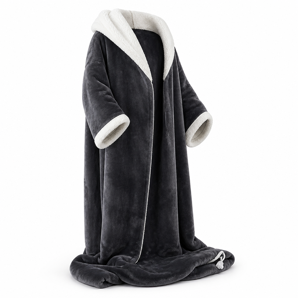 Heated Wearable Fleece Blanket with Sleeves, 50 x 70 in – Plushridge