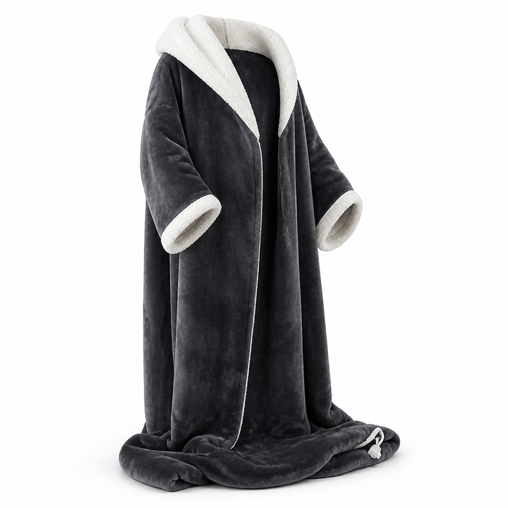 Heated Wearable Fleece Blanket with Sleeves, 50 x 70 in – Plushridge