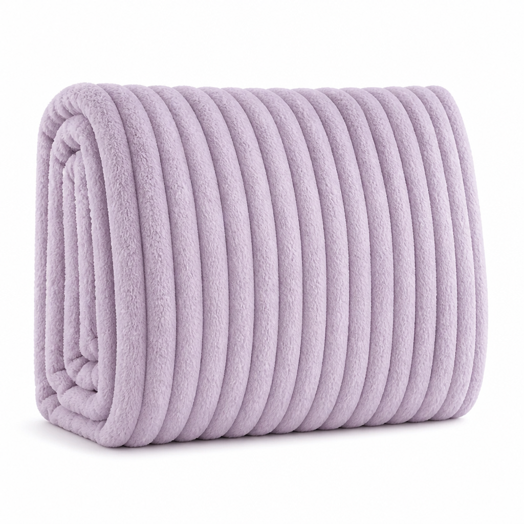 Weiche gerippte Fleece-Wohndecke (maschinenwaschbar)