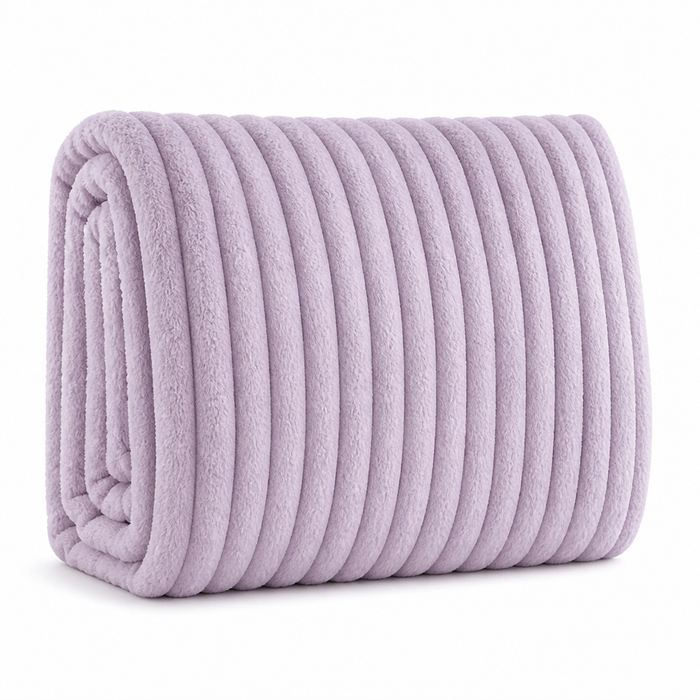 Plushridge™ Soft Ribbed Fleece Throw Blanket That Won't Pill