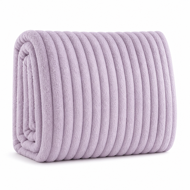Weiche gerippte Fleece-Wohndecke (maschinenwaschbar)