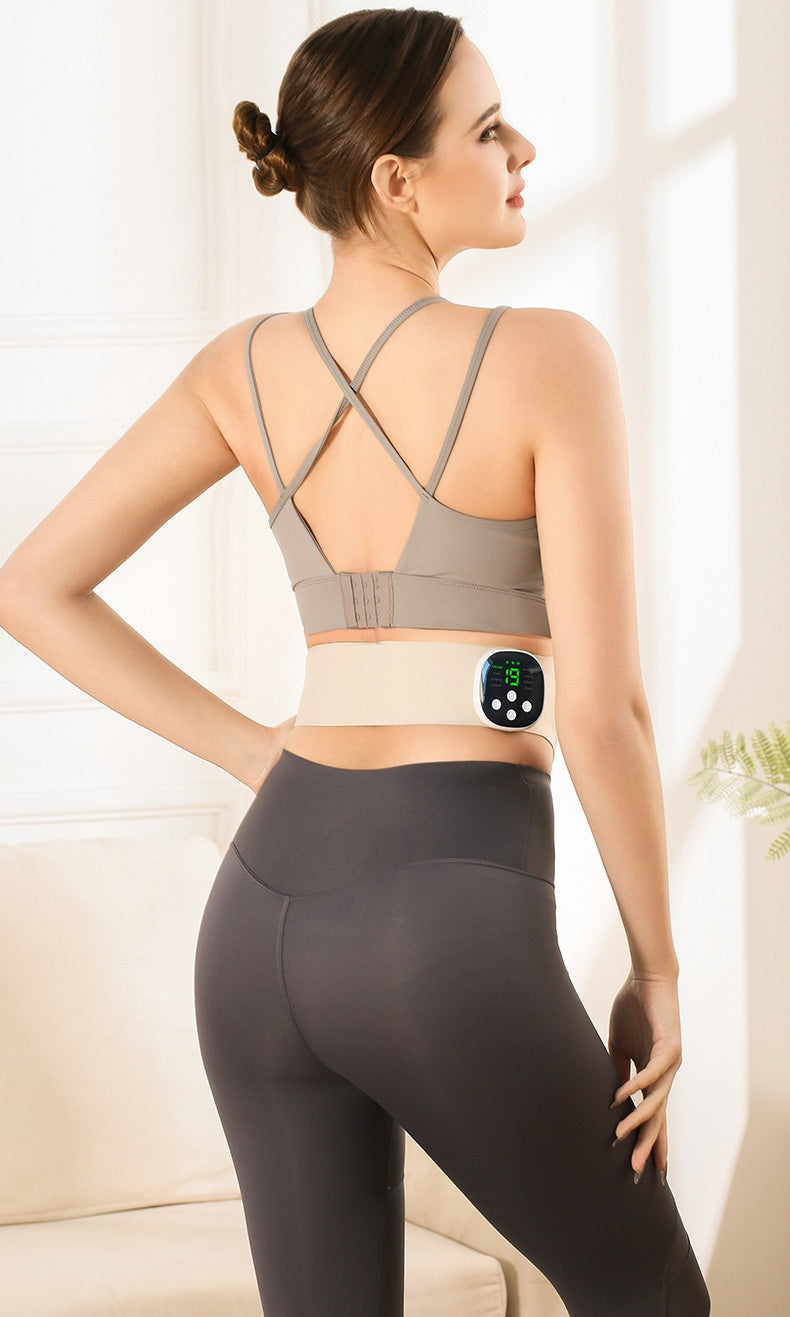 Light gray ultra-thin heated lumbar massager belt