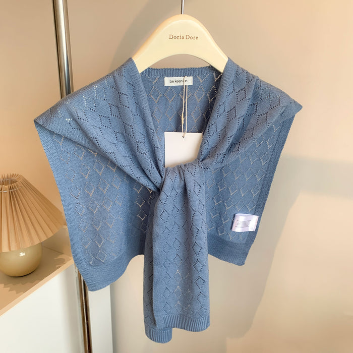 Plushridge Tie-Front Knit Shoulder Wrap in Solid or Openwork