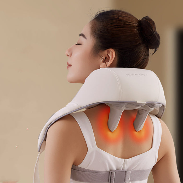 Plushridge Neck and Shoulder Massager Shawl with Warm Compress