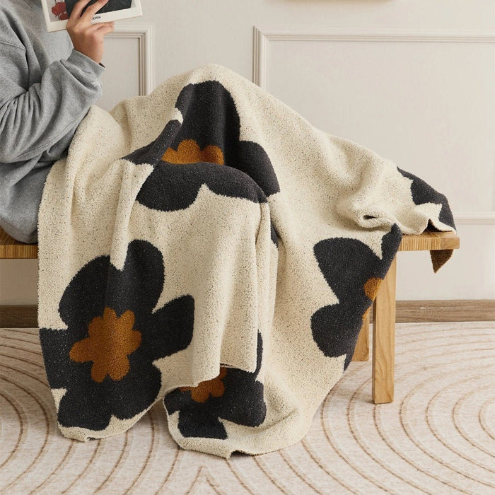 Plushridge™ Super Soft Floral Plush Throw Blanket for Cozy Couch Nights
