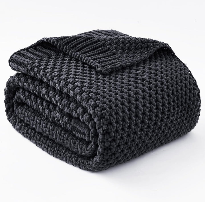 Cozy Comfort Knitted Weighted Blanket - Breathable Cooling Microfiber