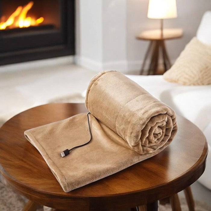 Plushridge™ Soft Flannel Portable Heated Blanket with 3 Settings