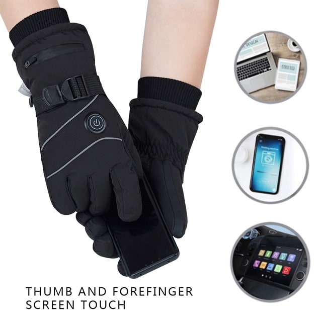 Plushridge™ Heated Touchscreen Gloves with Fleece Lining and 3 Heat Levels