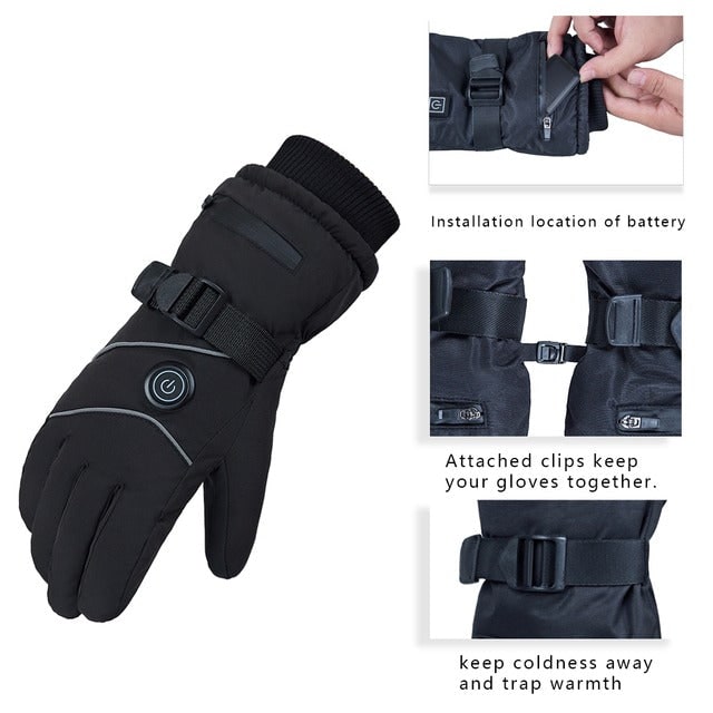 Plushridge™ Heated Touchscreen Gloves with Fleece Lining and 3 Heat Levels