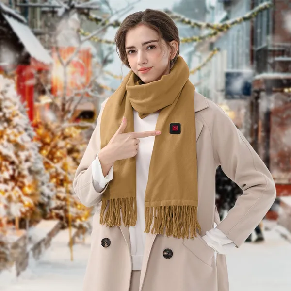 Plushridge™ Heated Fleece Neck Scarf with LED Heat Indicator