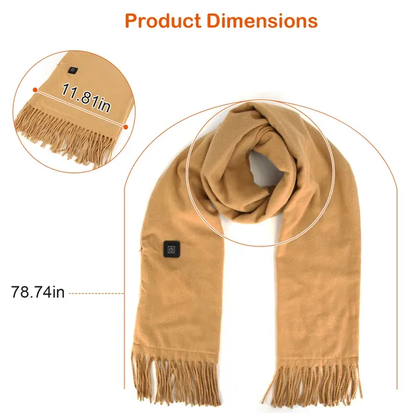 Plushridge™ Heated Fleece Neck Scarf with LED Heat Indicator