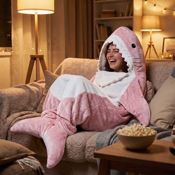 Wearable Shark Hoodie Blanket in Four Lengths for All Ages